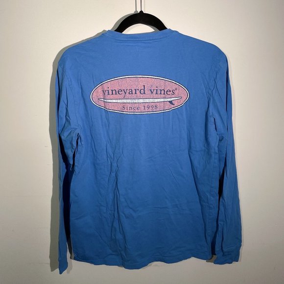 Vineyard Vines | BLUE LONG-SLEEVE POCKET TEE - Picture 2 of 2